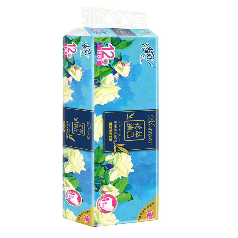 Breeze 清风 卷纸 花萃臻品 4层*140g*12卷 13.56元（需用券）