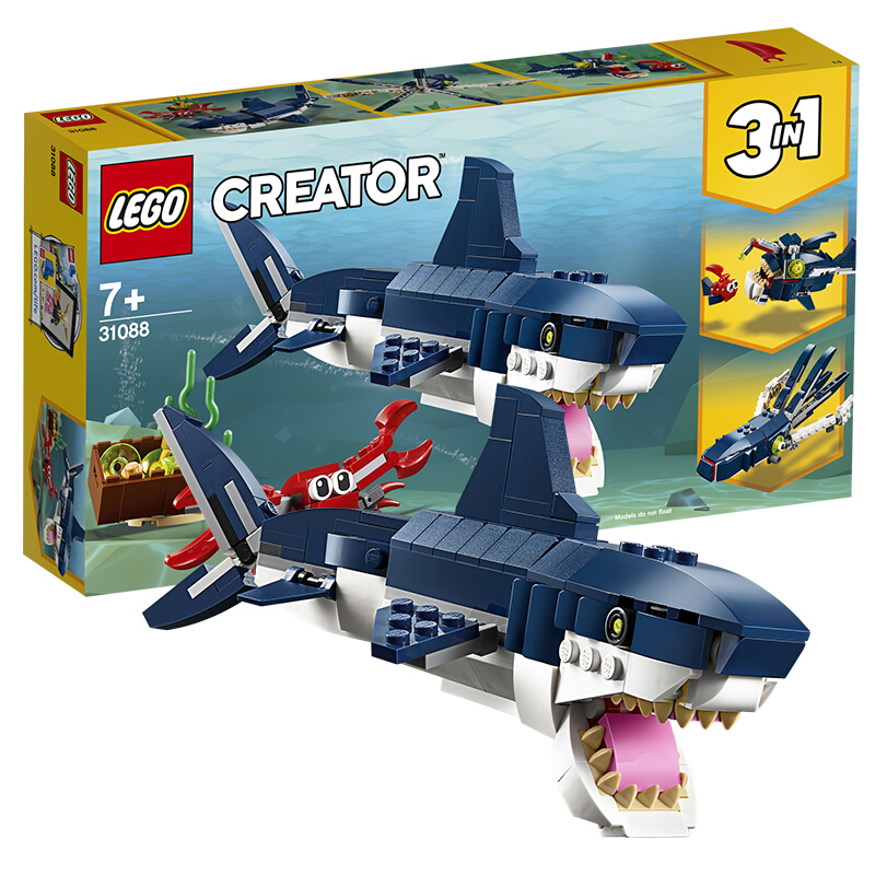 PLUS会员：LEGO 乐高 Creator3合1创意百变系列 31088 深海生物 90.47元（拍下立减）