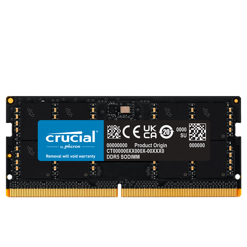 plus会员：CCrucial 英睿达 DDR5 5600MHz 笔记本内存 普条 黑色 16GB 297.46元包邮