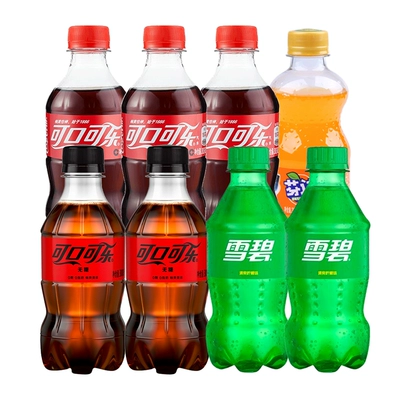 可口可乐3瓶+雪碧2瓶+零度可乐2瓶+芬达1瓶 9.9元（合2.48元/件）