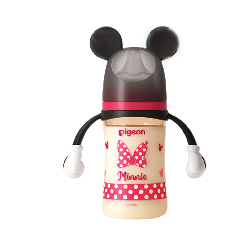 PLUS会员：Pigeon 贝亲 自然实感第3代迪士尼系列 PPSU奶瓶 240ml 经典米妮 M 3月+ 