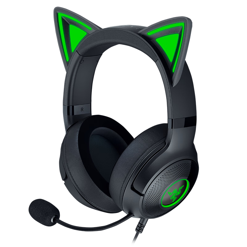 PLUS会员：Razer 雷蛇 北海巨妖萌猫版V2 有线头戴式电竞耳机耳麦 黑色 474.54元