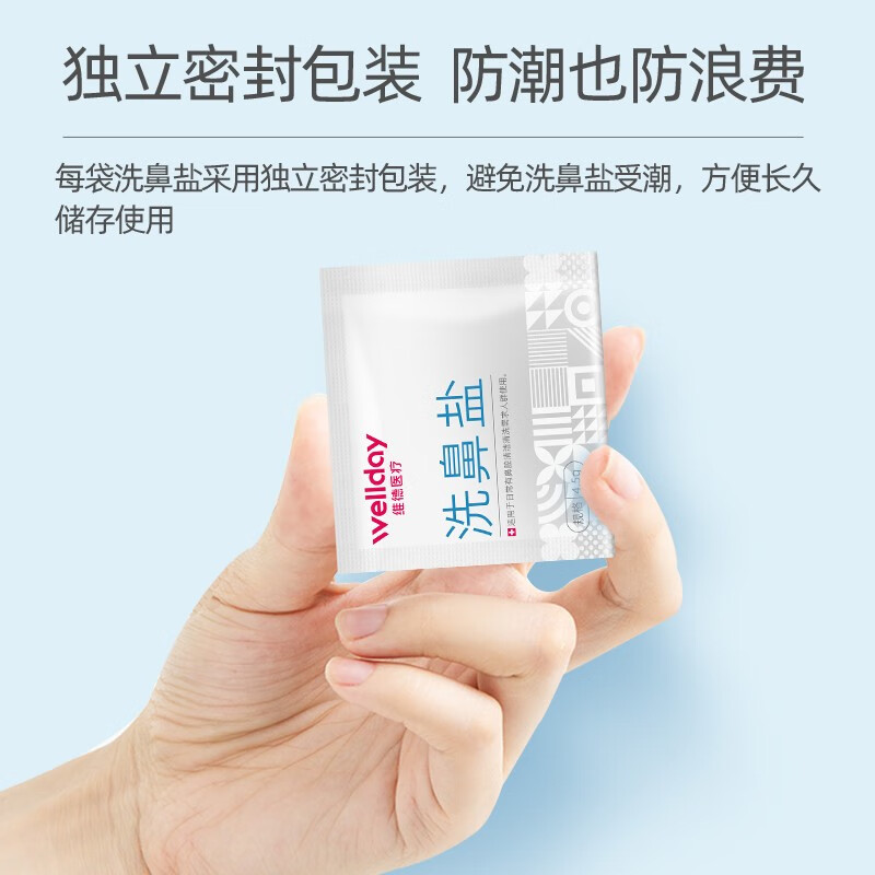 维德 手动洗鼻器500ml+洗鼻盐30袋+双洗鼻头 12.94元(需用券)