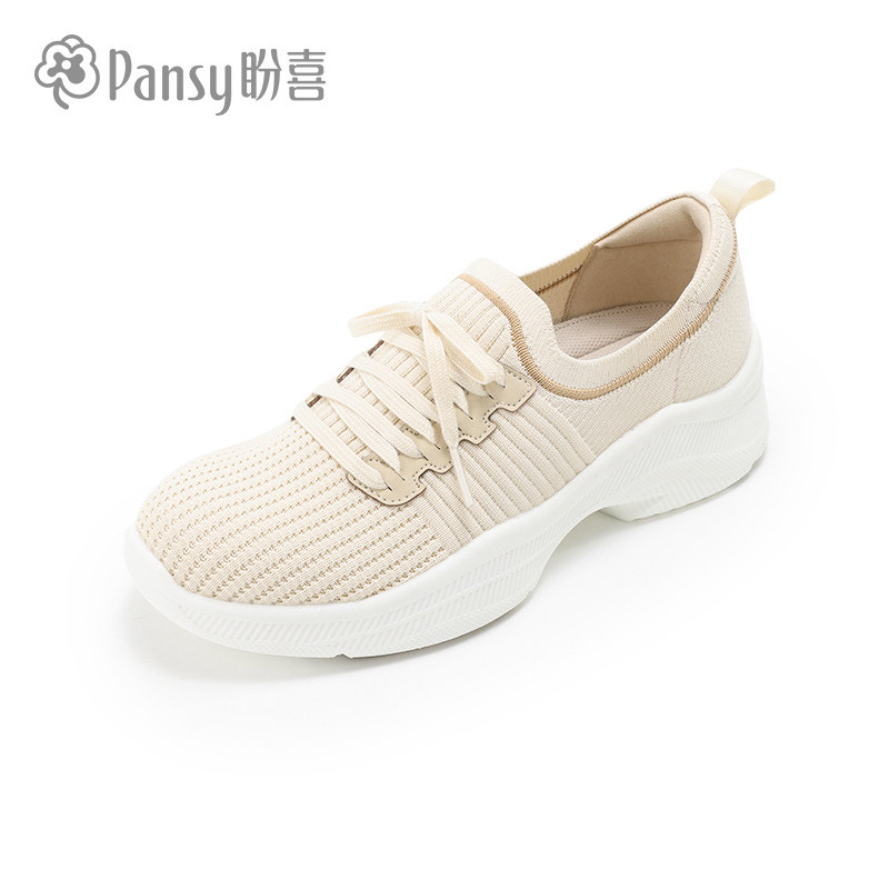 移动端：Pansy 盼喜女鞋透气轻便一脚蹬厚底增高休闲运动鞋2026年春季 199元