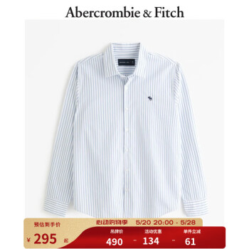 Abercrombie & Fitch 通勤刺绣 小麋鹿长袖府绸衬衫 ￥293.1