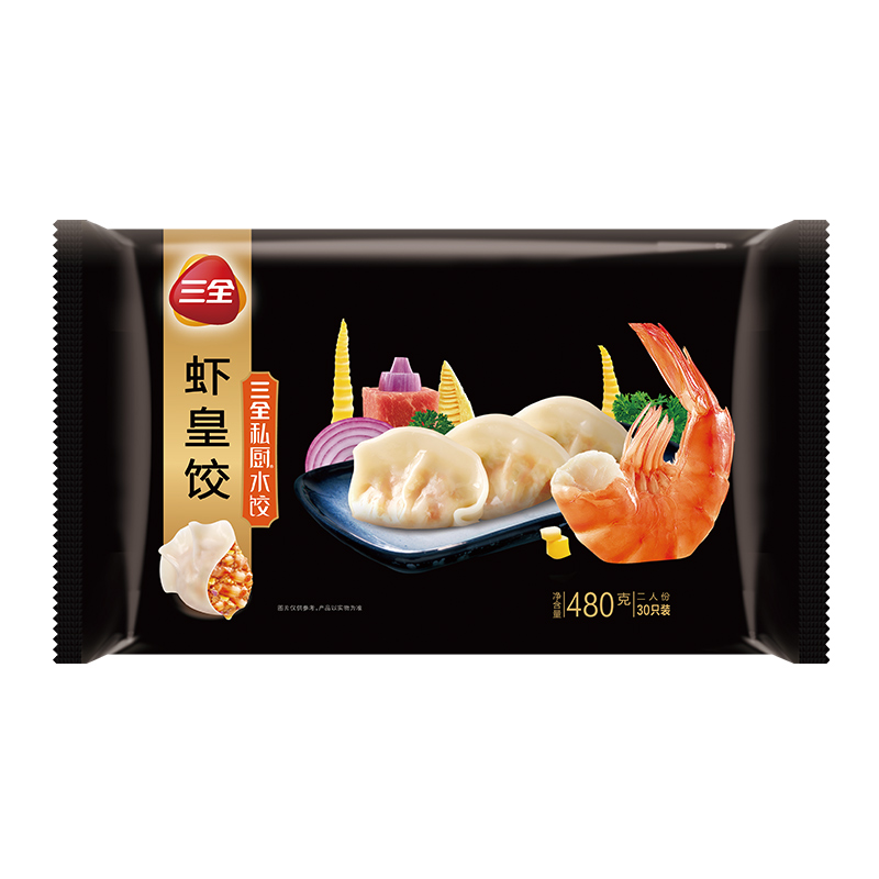 三全 私厨水饺 虾皇饺 480g 30只（任选5件） 13元（需买5件，需用券）