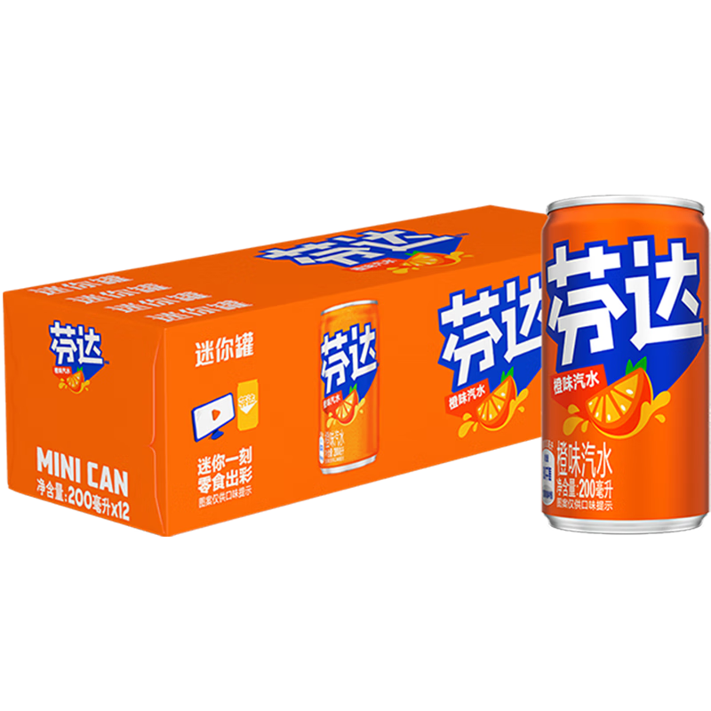 需首购、plus会员、京东百亿补贴:可口可乐（Coca-Cola）芬达 Fanta 橙味 200ml*12