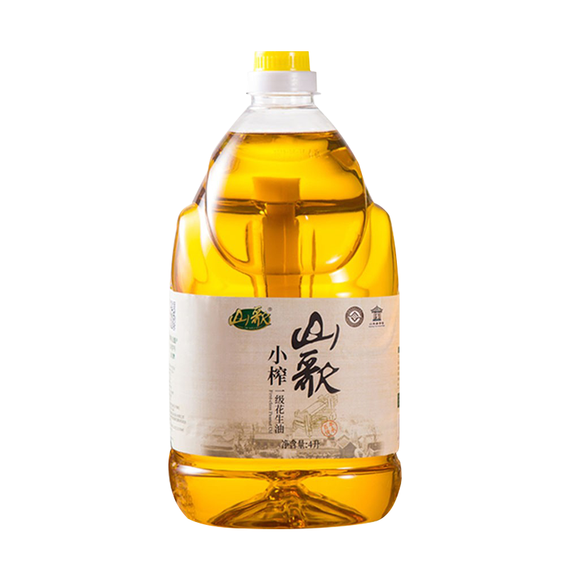 山歌 一级古法压榨花生油4L 券后89.9元