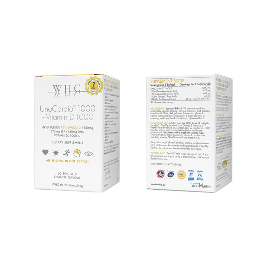 WHC 鱼油DHA维生素D 60粒
