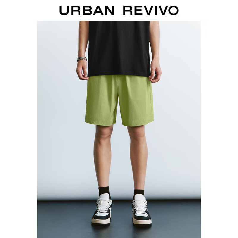 URBAN REVIVO UR2024秋季男装休闲干净感系绳贴袋宽松短裤UMY640004 卡其绿 34 139元