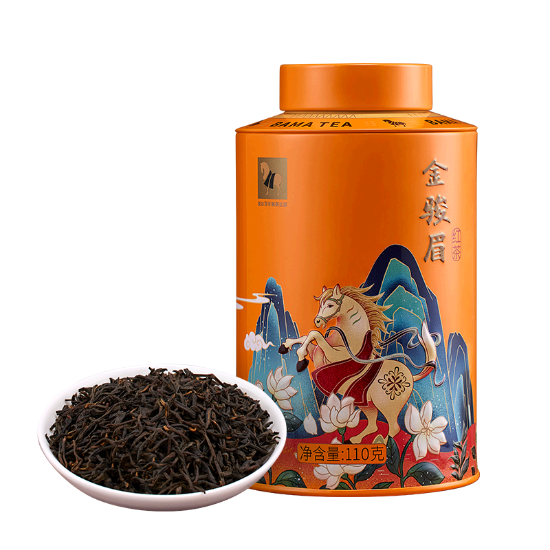 PLUS会员：八马茶业 特级 武夷山红茶 金骏眉 欢腾 茶叶自己喝 罐装110g（买
