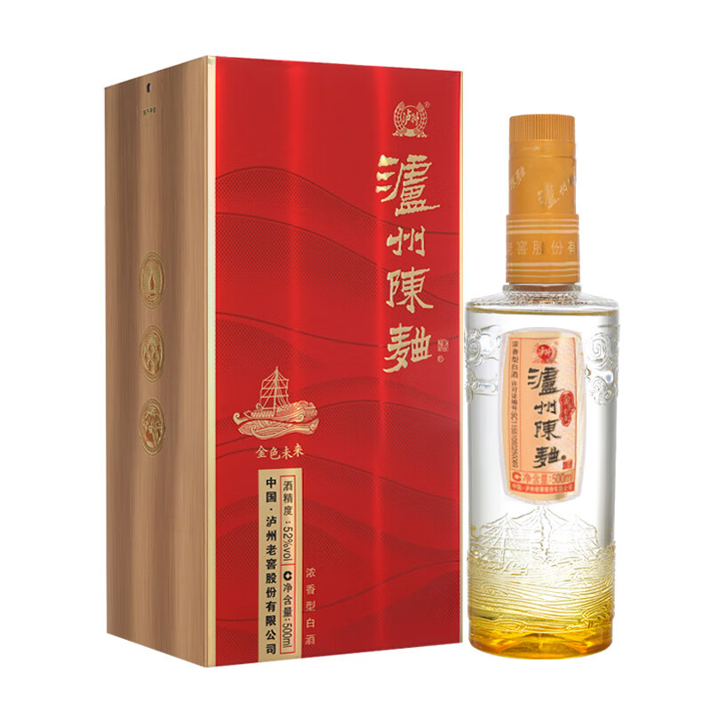 泸州老窖 金色未来 泸州陈曲 浓香型白酒 52度 500ml*1盒(父亲节礼物) 24.87元