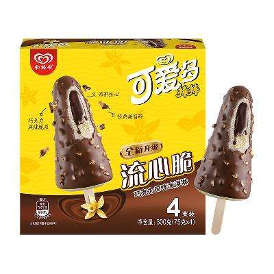PLUS会员：可爱多 和路雪 流心脆巧克力口味冰淇淋 75g*4支 *10件 89.2元包邮（需用卷，合8.92元/件）