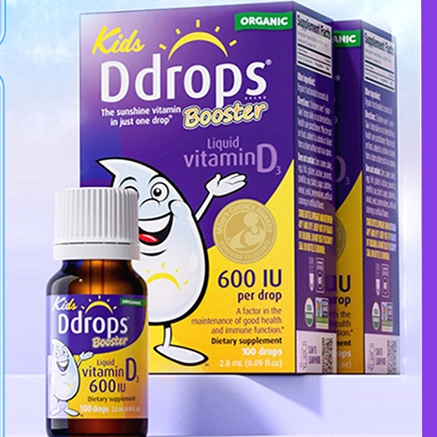 Ddrops 儿童维生素D3滴剂 600IU 100滴 2.8ml*2瓶 132.5元（包税包邮，双重优惠）