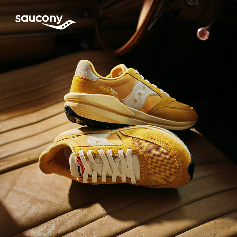 saucony 索康尼 复古休闲鞋男女同款夏季新款运动鞋子JAZZ RENEW吴念真推荐 黄-3