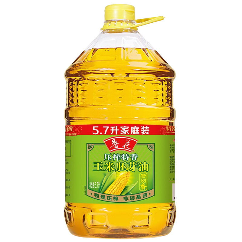 鲁花 压榨特香 玉米胚芽油 5.7L 非转基因 79.2元