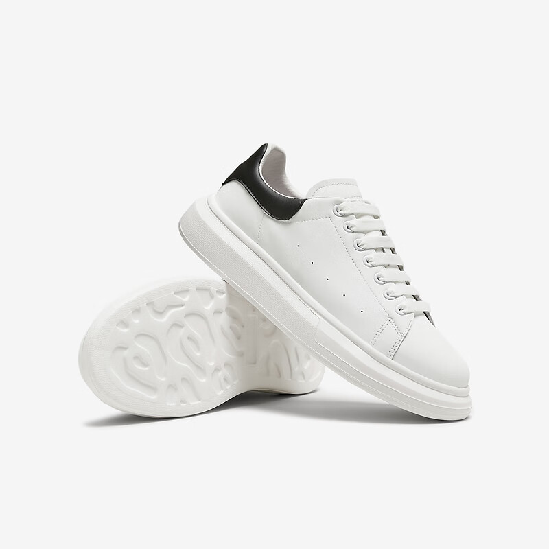 他她 2024秋休闲男士简约百搭板鞋VNR01CM4 白/黑 40 148.1元（需买2件，需用券）