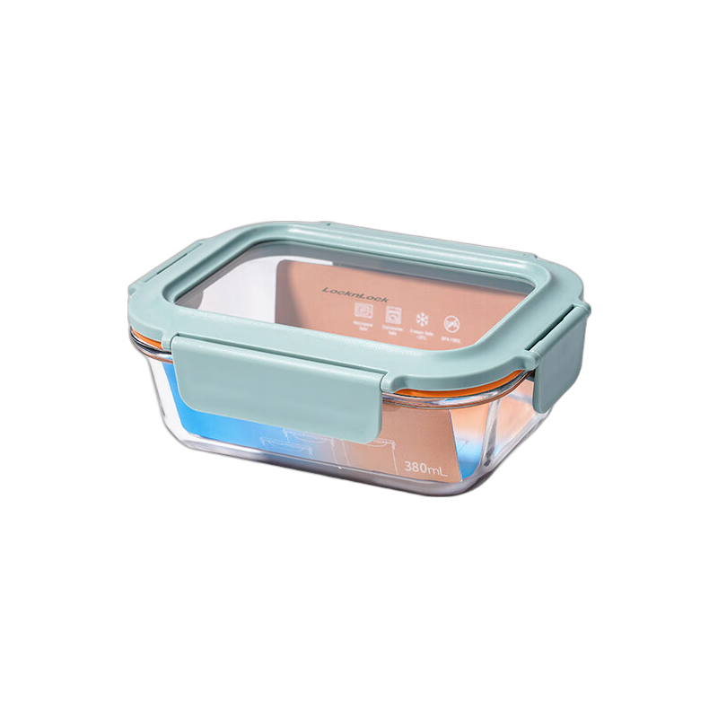 LOCK&LOCK LTG422M 耐热玻璃饭盒 微波炉水果保鲜盒 380ml 19.04元