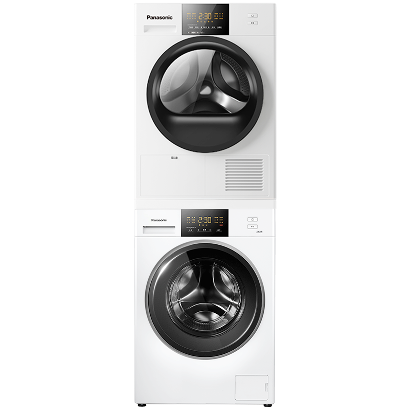 预售、PLUS会员：Panasonic 松下 白月光1.0Plus洗烘套装 10kg变频洗衣机+10kg热泵