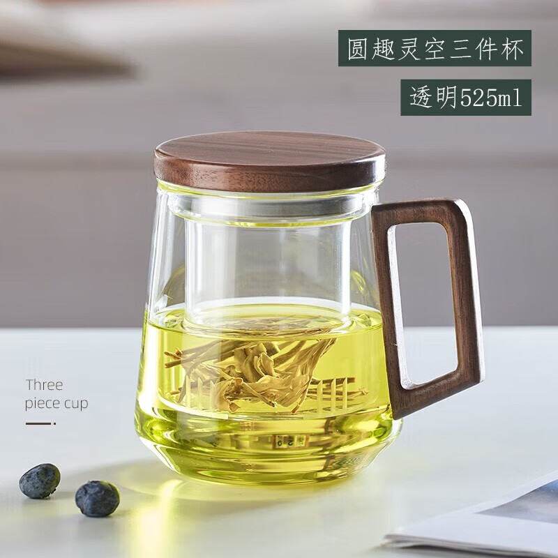 牧禾 玻璃茶杯 透明圆趣款 525ML 19.9元（需用券）
