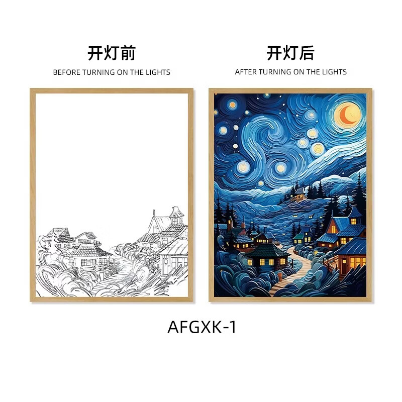 艾格辰 梵高星空灯光画小夜灯 23.7元