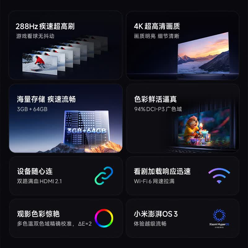 红米 L85RC-AP 液晶电视 85英寸 4K 3385.55元 - 线报酷