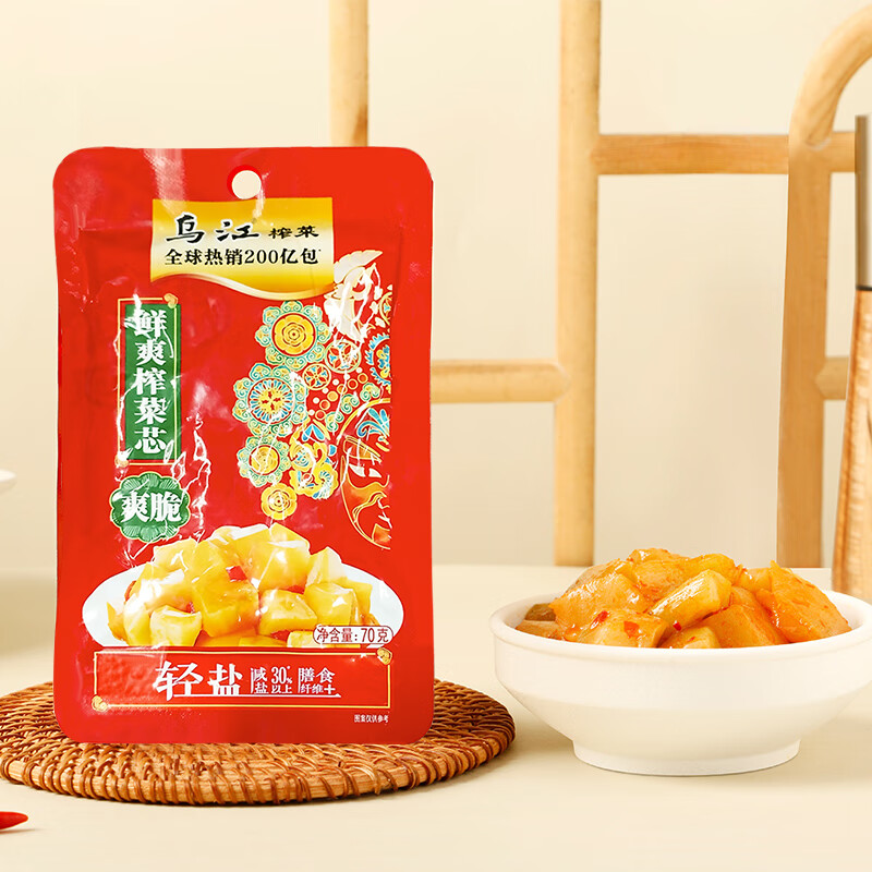 乌江 榨菜下饭菜 清爽小菜 乌江鲜爽榨菜芯70g 1.89元（需买10件，需用券）