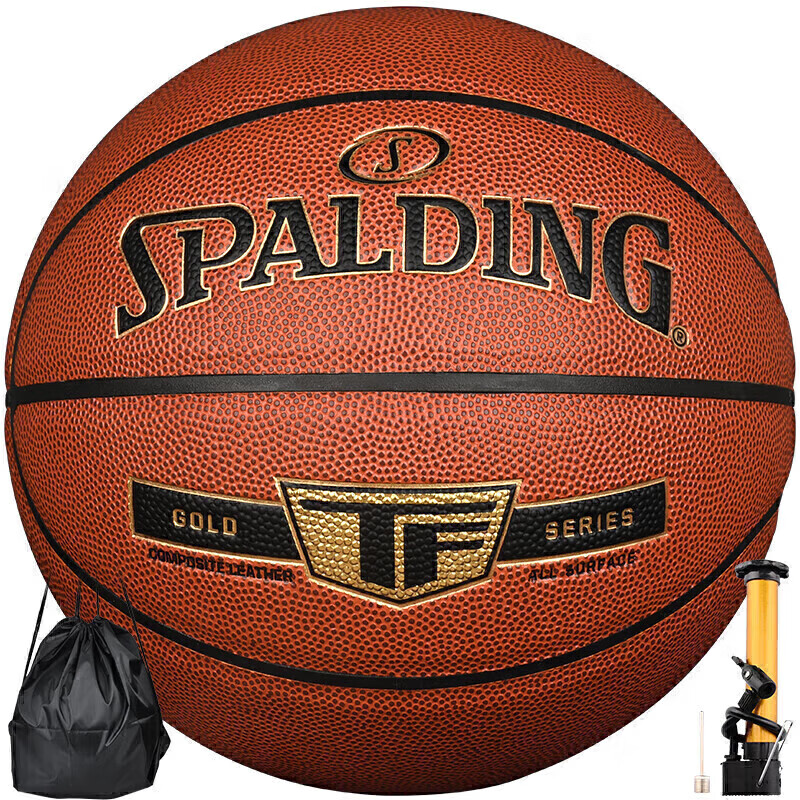 SPALDING 斯伯丁 篮球7号Gold经典系列室内外耐磨职业赛事七号PU材质篮球 76-857Y 232元