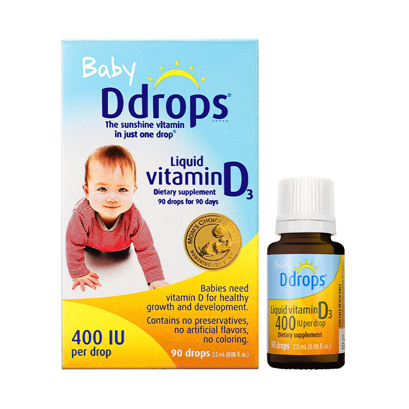 88VIP：Ddrops 儿童维生素D3滴剂 400IU 2.5ml 83.6元（需用券）