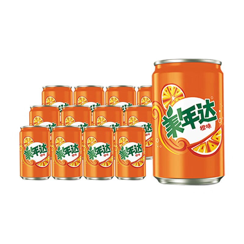 pepsi 百事 可乐 美年达 Mirinda 橙味汽水 碳酸饮料 迷你罐200ml*12听 11.2元