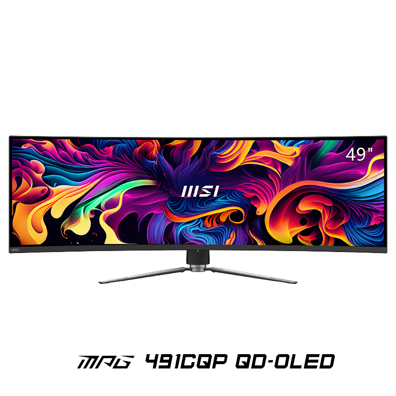 MSI 微星 MPG 491CQP QD-OLED 49英寸 OLED FreeSync 显示器（5120×1440、144Hz、146%sRGB
