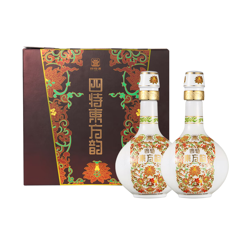 plus会员：四特 东方韵 弘韵 特香型白酒 52度 500ml*2瓶 礼盒装 227.05元