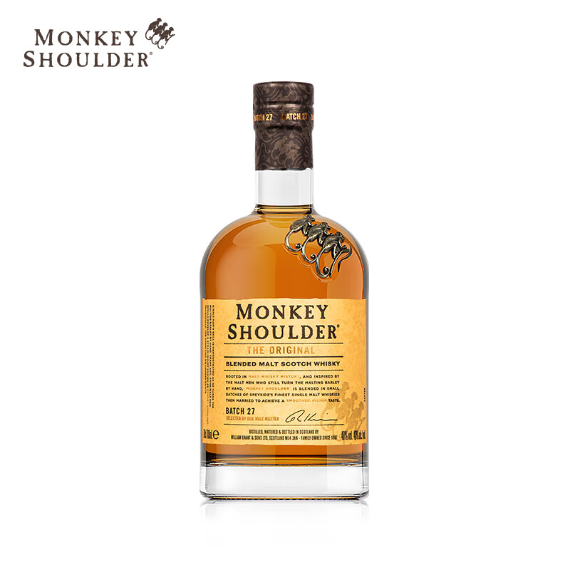 monkeyshoulder三只猴子洋酒调配麦芽苏格兰威士忌500ml券后138元