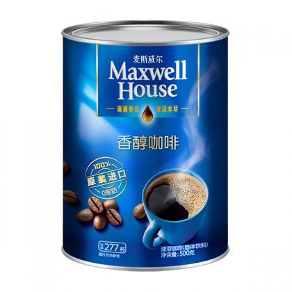 麦斯威尔 罐装醇黑速溶咖啡500g 61.9元（需用券）