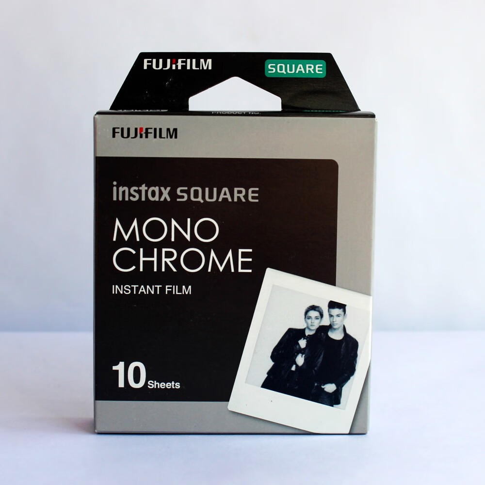FUJIFILM 富士 一次成像相机正方形拍立得相纸 Square方形 mono黑白时光款10张 29元