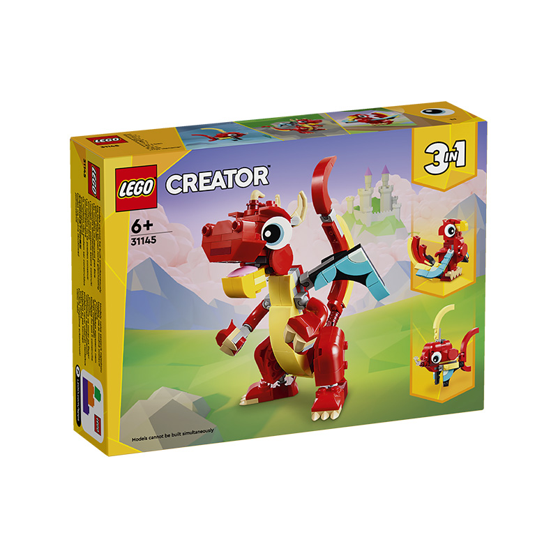 LEGO 乐高 【自营】LEGO乐高31145红色小飞龙创意三合一益智积木模型玩具 74.1