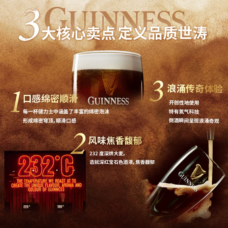 健力士 司陶特黑啤酒440ml＊24听 174元 - 86线报