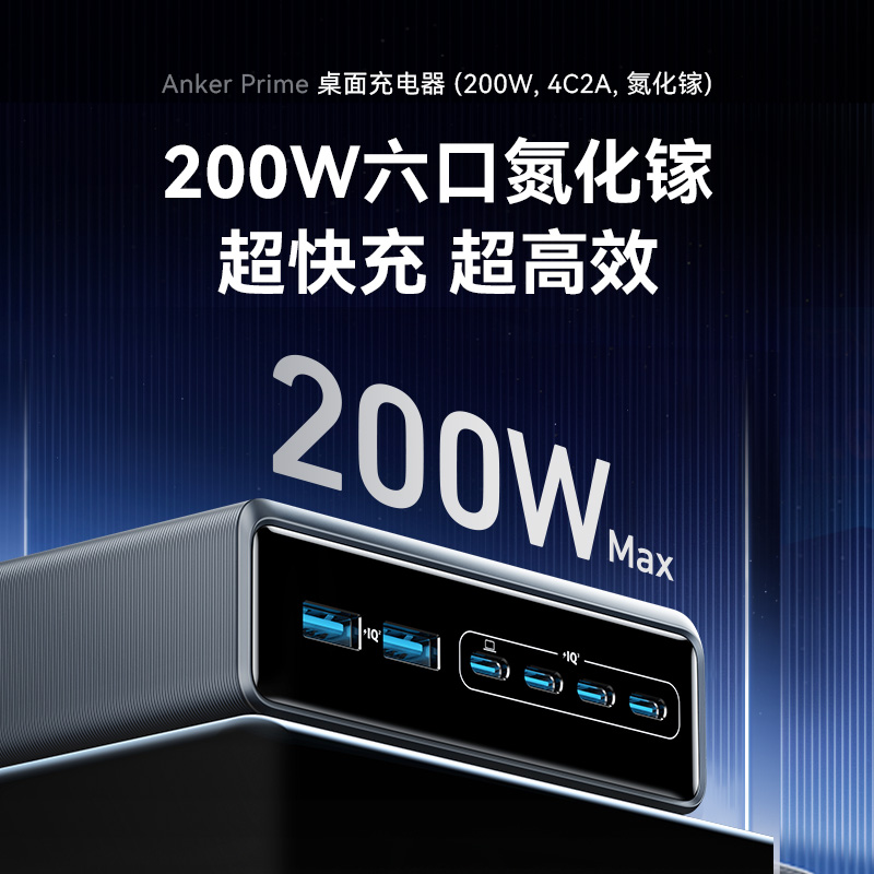 安克 Prime 250W 6口氮化镓桌面充电器 599元（需用券）