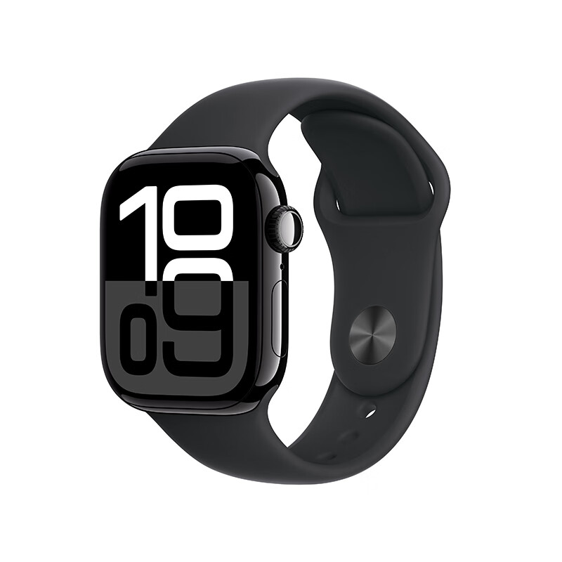 苹果 Apple Watch Series 10 智能手表46毫米亮黑色铝金属表壳黑色运动型表带S/MMX2