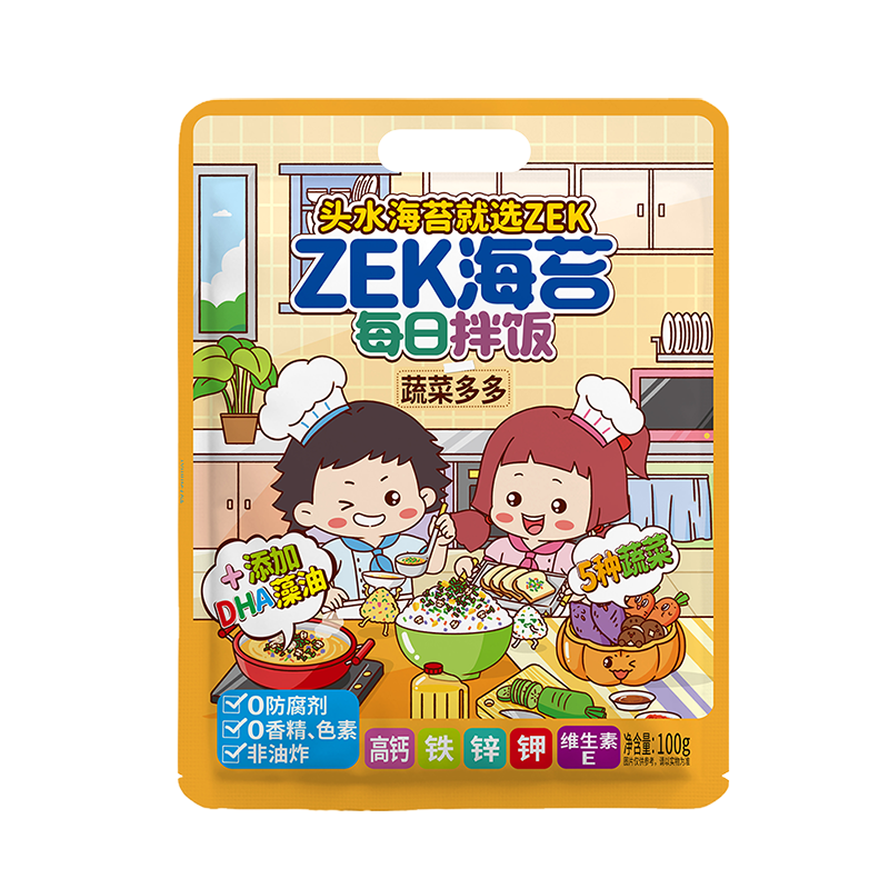 PLUS会员：Zek 每日拌饭海苔 蔬菜多多 70g*3件 9.27元（合3.09元/件）