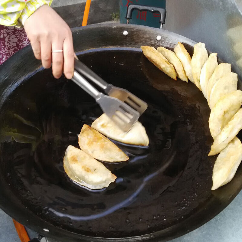 冶秋 烙饼铁锅煎饼锅摆摊商用大号平底锅煎包铸铁锅无涂层传统老式锅 口