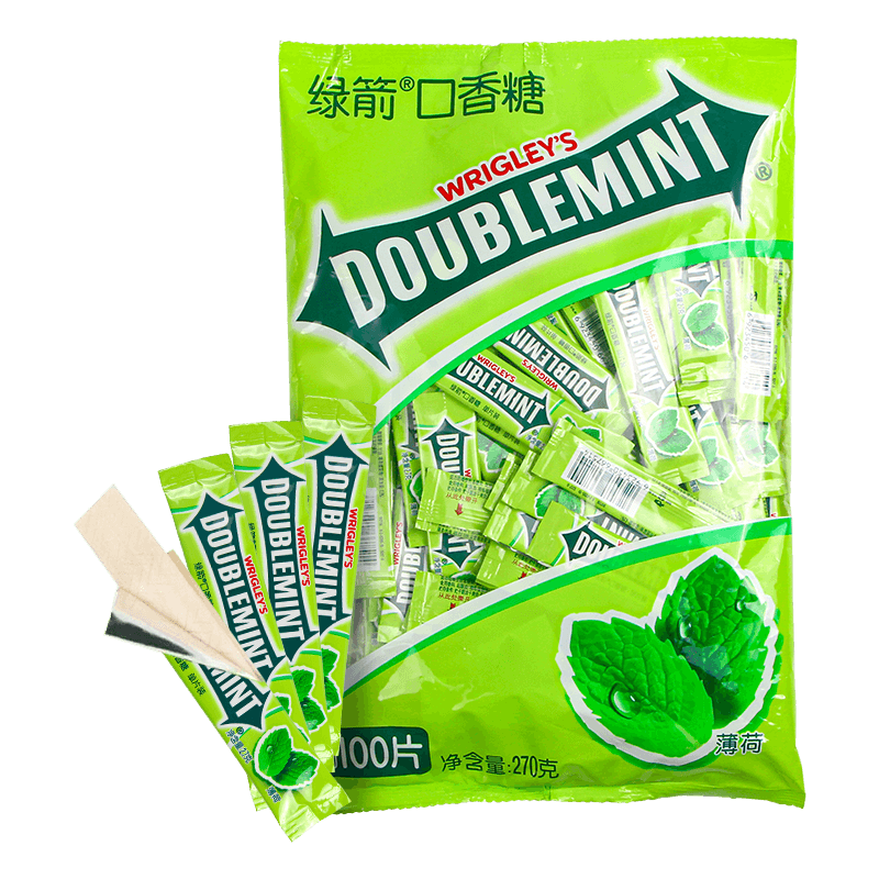 DOUBLEMINT 绿箭 口香糖100片条装 14.9元