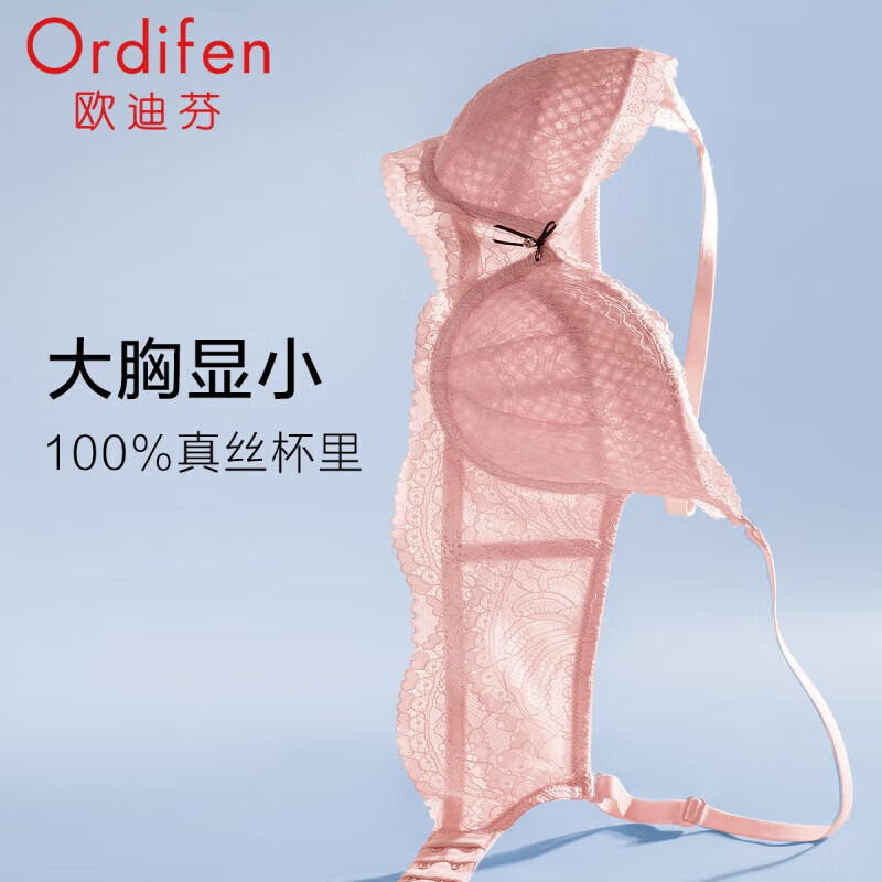 Ordifen 欧迪芬 Grace系列 100%桑蚕丝内里法式蕾丝文胸*2件 XB2317C ￥59