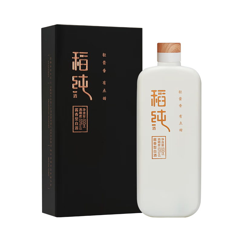 稻纯 贵州茅台镇酱香型白酒53度纯粮食酒水礼盒装500ml 单瓶装500ml 118元（需