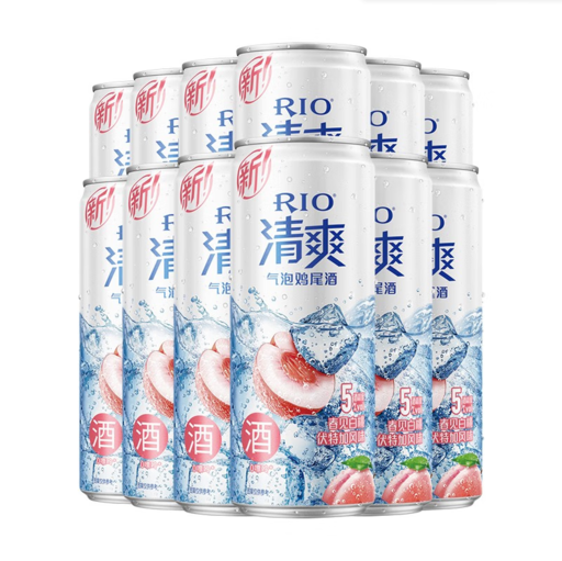 RIO 锐澳 清爽气泡果酒 春见白桃 300ml*12罐 59.87元（需用券）