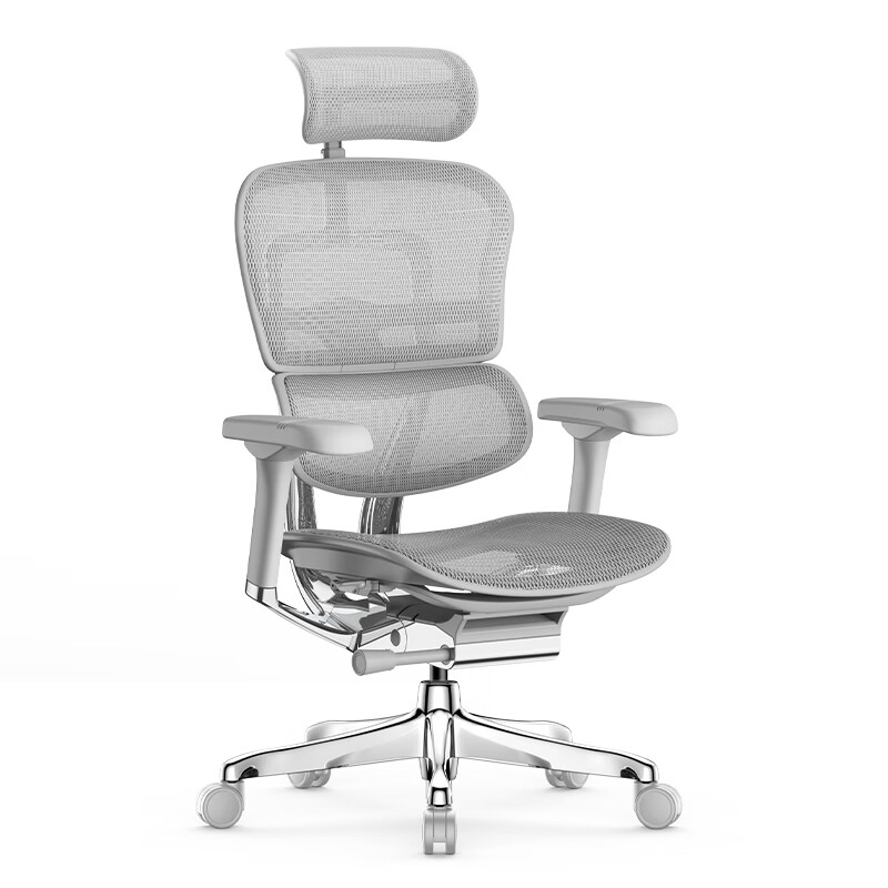 保友办公家具 金豪E 2代 人体工学电脑椅 银白色 Q4.0版 2988元