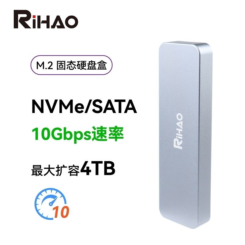 RIHAO R10 MAX nvme 单协议 固态硬盘盒+USB线 26元