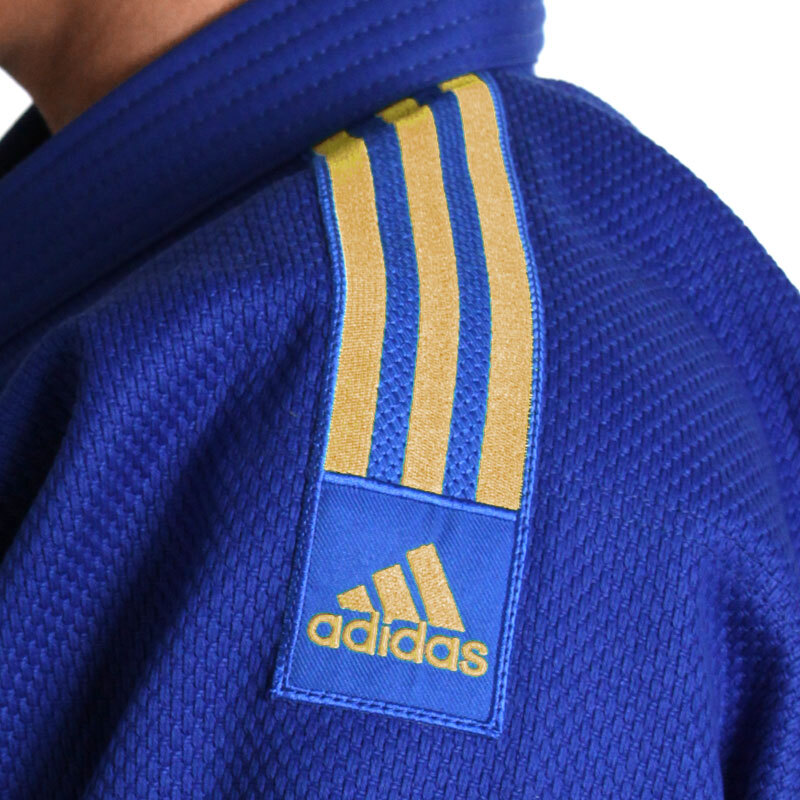 adidas 阿迪达斯 j690b男女蓝白棉省队大重量级比赛训练柔道服 蓝道服