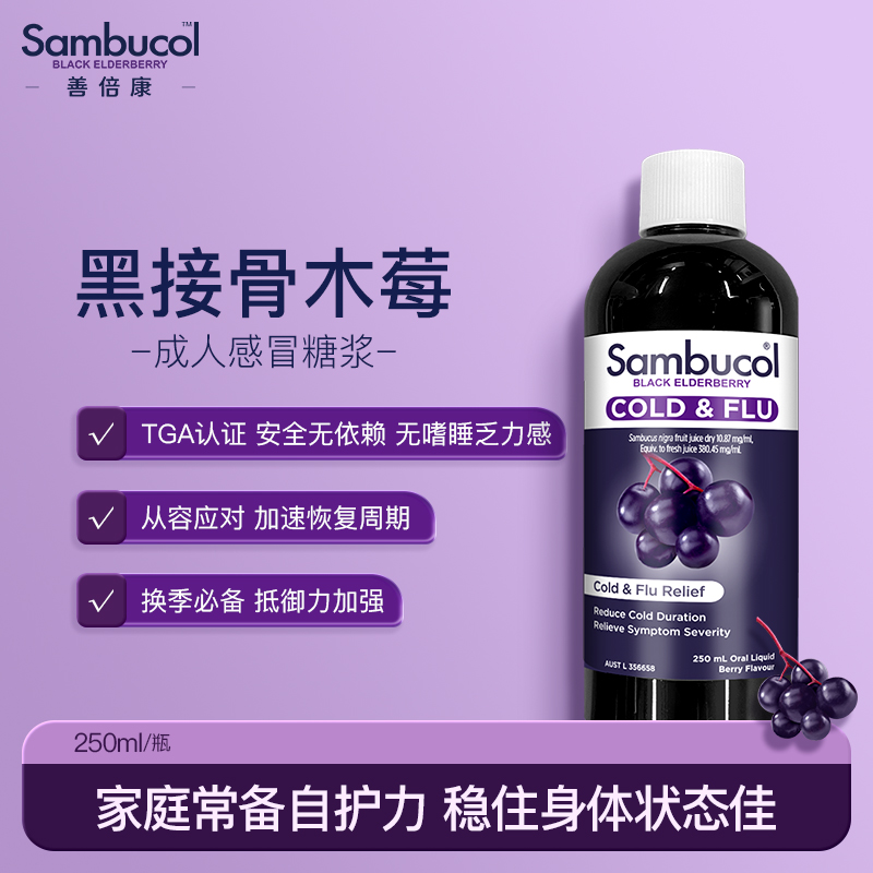 Sambucol 黑接骨木莓小黑果 营养糖浆 250ml家庭装 166.9元（需买2件，实付333.9元