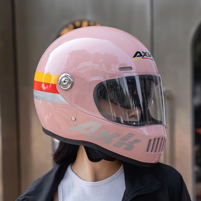AXK 新国标3C认证摩托车头盔夏季男女机车全盔双镜片赛车专业四季通用 哈喽